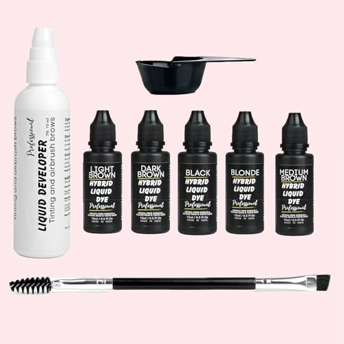AuraKnit Professional Eyebrow Kit - 5 Salon Shades with Brush