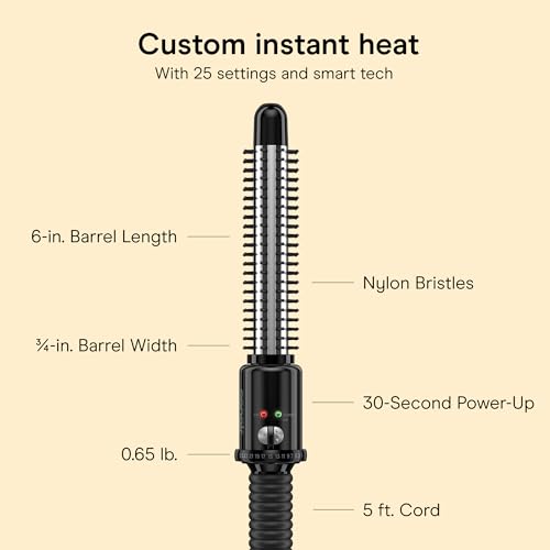 Conair 3/4-In Curling Iron Brush for Short Hair, 25 Heat Settings