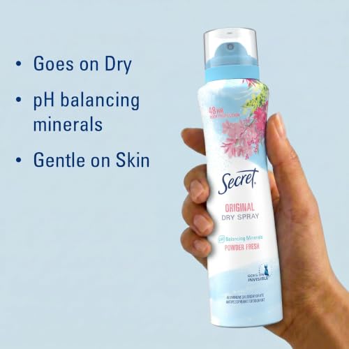 Dry Spray Antiperspirant Deodorant for Women - 48hr Odor Protection, Powder Fresh, 4.1 oz (Pack of 3)