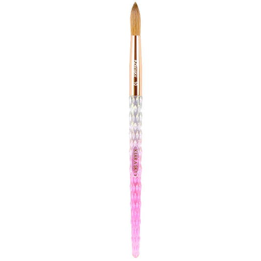 Kiara Sky Acrylic Brush #10 - Pink | 100% Pure Kolinsky | Crystal Cut Handle and Acetone Resistant