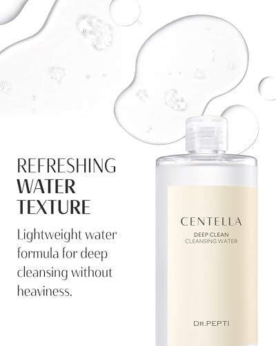 dr.pepti Centella Micellar Cleansing Water - Low-pH Makeup Remover, 13.5 fl oz