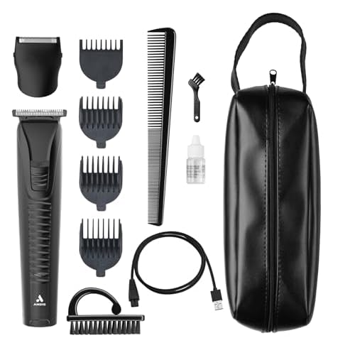 Andis 563070 inLINER All-in-One Cordless Beard & Hair Trimmer, 12-Piece Kit, Compact and Quiet, Removeable T-Blade, Includes Shaver Head Attachment, Black