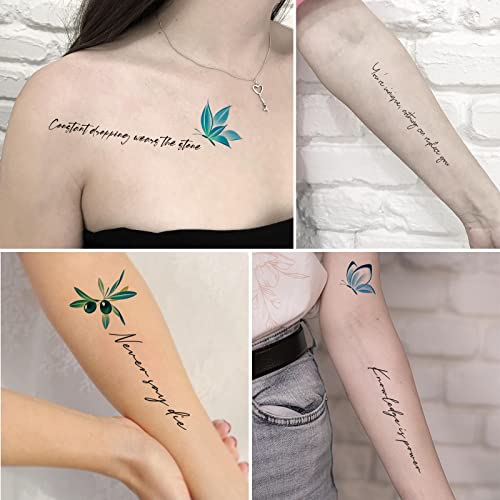 Words Temporary Tattoos for Women & Men | Waterproof
