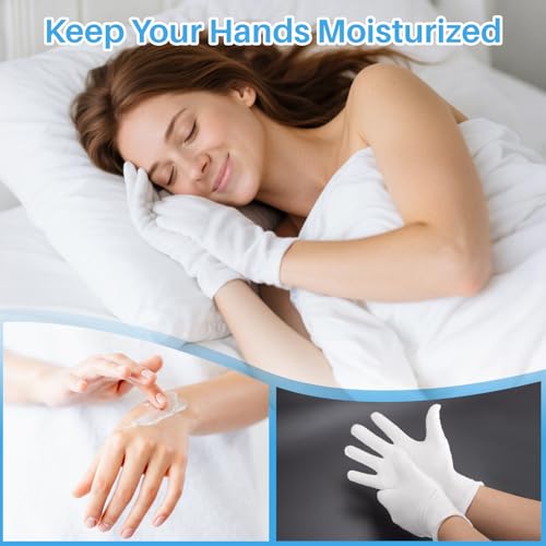 MAQIHAN Reusable White Cotton Gloves for Dry Hands & Inspection (5 Pairs)