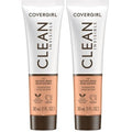 COVERGIRL Clean Invisible Foundation Makeup, Dewy & Glowy Finish, Buildable Coverage, Skin-Like Smooth Look, Vegan, Natural Beige, 1oz (Pack of 2)