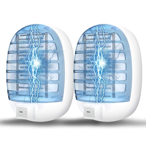 NYATNO Indoor Bug Zappers, Fly Traps for Indoors, Insect Traps for Home Mosquito Killer & Mosquitoes Trap with Blue Lights for Kids & Pets, Home, Kitchen, Bedroom, Baby Room, Office (2 Packs)