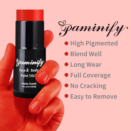 Red Face Paint Stick - Water-Based Washable Makeup