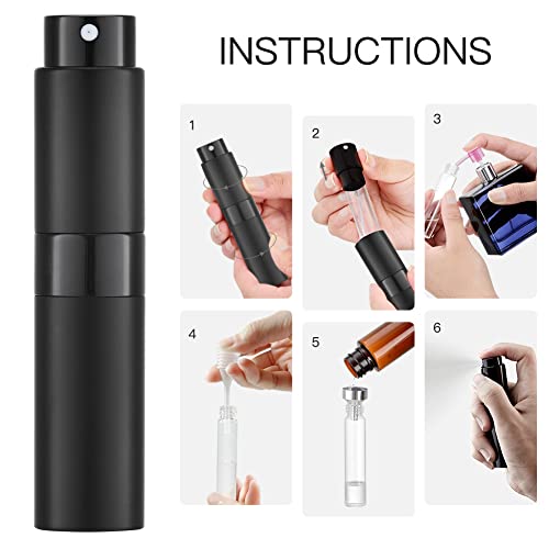 LISAPACK 8ml Refillable Travel Perfume Atomizer Spray Bottle