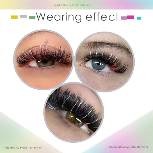 12 Colors Tinsel Lash Extensions 15mm D Curl Holographic