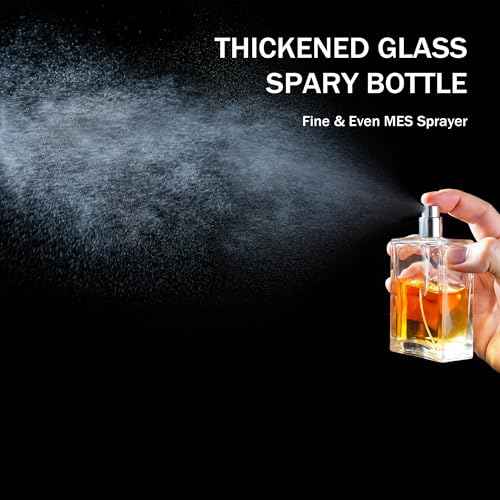 YU FENG Glass Perfume Bottles Empty Spray Refillable Atomizer 2 Pack 100ml/3.4oz£¨Square£©