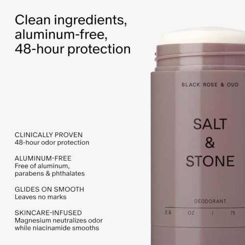Salt & Stone Aluminum-Free Deodorant for Women & Men Black Rose & Oud 2.6 oz - Pack of 1