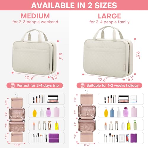 Travel Size Toiletry Bag for Women - Water-Resistant Makeup Organizer