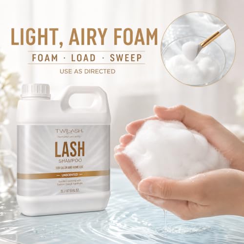 Unscented 2L Lash Shampoo Bulk Eyelash Extension & Sensitive Skin Cleanser