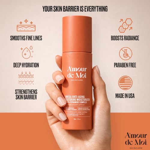 Omega Multi-Ceramide Face Moisturizer ? Lightweight, Hydrating Barrier Repair Moisturizer & Ceramide Moisturizer Cream with Omegas 5-6-9, Pomegranate & Vitamin E for Sensitive & Acne-Prone Skin, 1.7oz