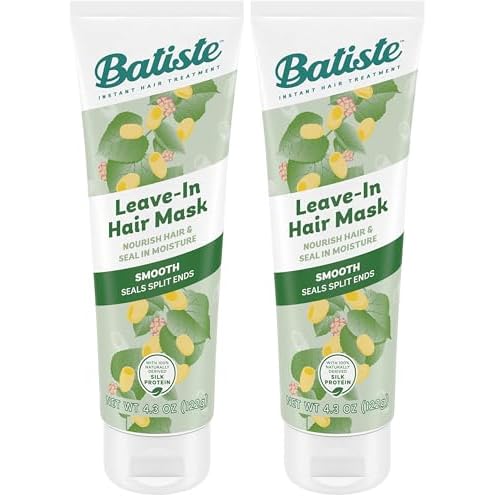Batiste Heat Protectant For Hair & Leave In Conditioner Hair Mask, Repair and Restore Formula, Hair Conditioner for Dry or Wet Hair, Infused with vitamin E for Enhancing Haircare, 4.3oz. (Pack of 2)