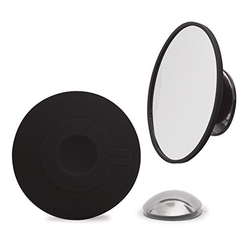 Mirror Magnification by 5 Black with Suction Cup Magnetic Mount