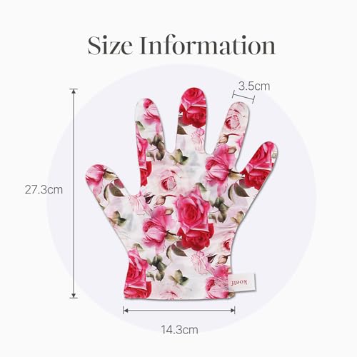 Koelf Rose Petal Satin Hand Mask (5 Pairs) - Hydrating Glove Treatment