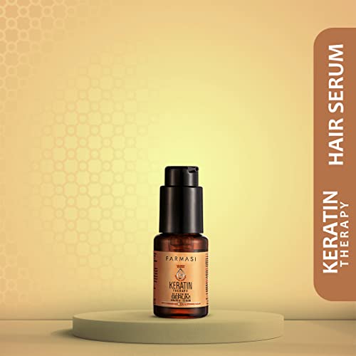 FARMASi Keratin Therapy Repairing Hair Serum, Heat Protection & Shine Support for Dry Damaged Hair, Lightweight Smoothing Care, 1 fl oz
