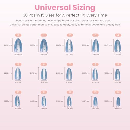 Nail Reformation Press On Nails Blue Moon 30 Pc Kit
