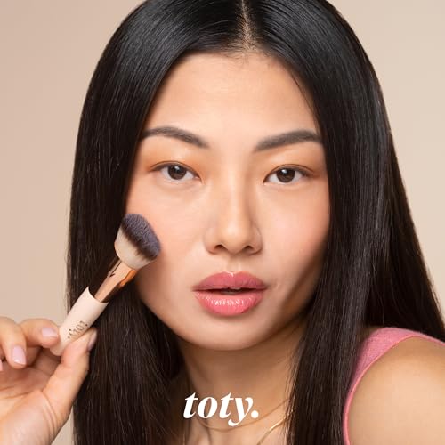 Toty by Sofia Vergara - Ilumina Brush - Angled Complexion & Foundation Blending Brush for Flawless Finish & Coverage - Densely Packed, Vegan, Super-Soft Bristles - For Cream or Liquid Foundation