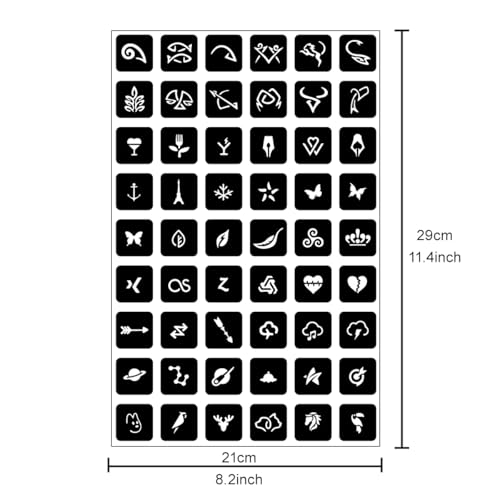 Henna Tattoo Stencil Kit - 630 Designs, 16 Sheets
