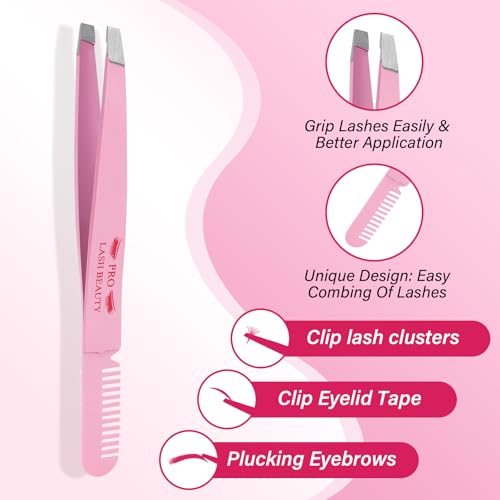 Eyelash Extension Tweezers Kit 3-in-1 DIY Lash Applicator Tool