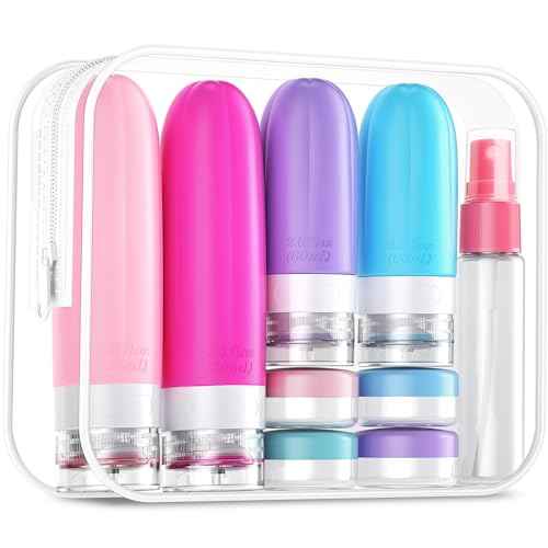 Gemice 16 Pack Travel Size Bottles, TSA Approved Leakproof Travel Containers for Toiletries, Silicone Refillable Travel Essentials Accessories with Travel Bag for Shampoo Conditioner