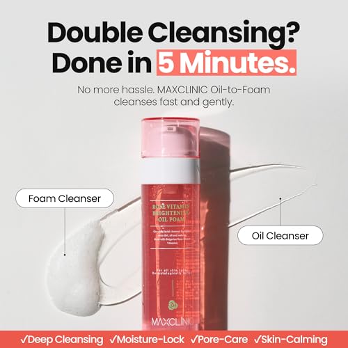 MAXCLINIC Rose Vitamin Oil-to-Foam Cleanser | Blackhead & Pore Care