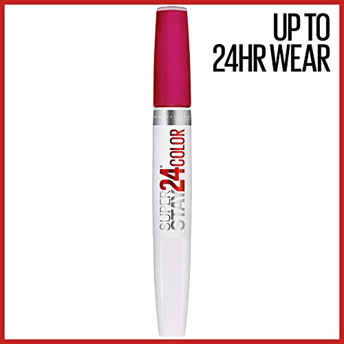 Maybelline Super Stay 24, 2-Step Liquid Lipstick Makeup, Long Lasting Highly Pigmented Color with Moisturizing Balm, Crisp Magenta, Neon Pink, 1 Count