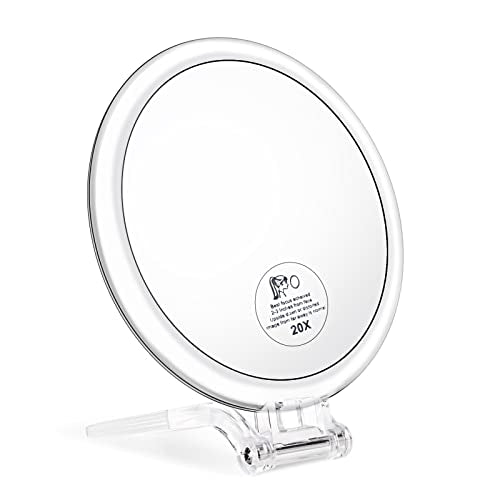 JMH 6 Inch Double-Sided Magnifying Mirror 1X/20X Magnification