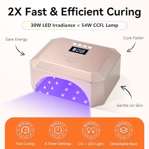 Makartt Aurora 30W UV LED Nail Lamp – Rechargeable, 39 LEDs, 4 Timers