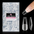 UNA GELLA Medium Coffin Nail Tips 504Pcs, 12 Sizes – Pre-Buffed, Half Matte
