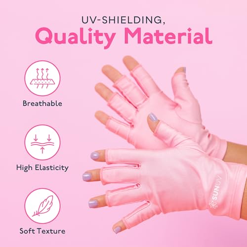 SUNUV UPF 50+ Anti UV Protection Gloves for Gel Nail Lamp