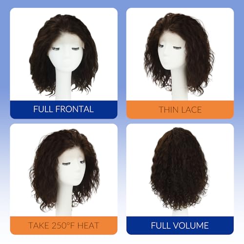 WORLDSTAR 13x4 Lace Front Human Hair Wig Brown 14"