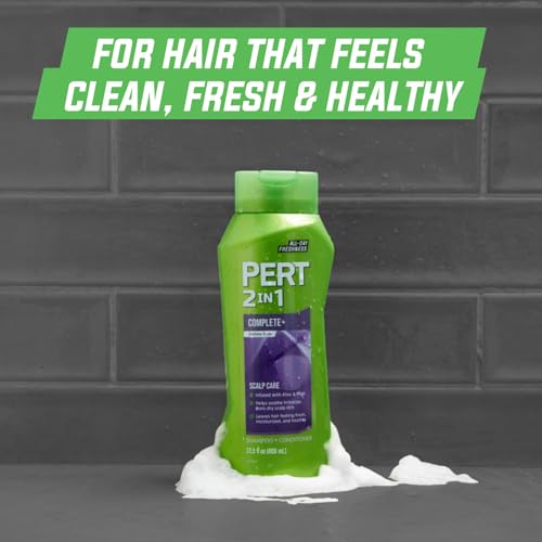 PERT 2 in 1 Complete Plus Scalp Care Shampoo and Conditioner - Itchy Scalp Treatment - Sulfate Free Shampoo and Conditioner for Healthy Hair - 13.5 oz