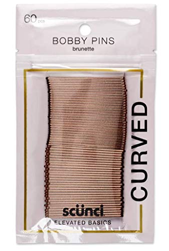 Scunci Curved Bobby Pins 60-Pack Brunette