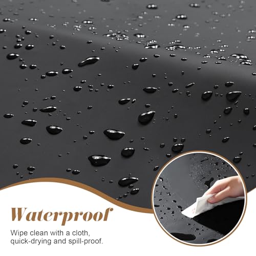 87"x51" Massage Table Sheets, Waterproof PVC Massage Table Cover, Reusable Wax Mat Pad Oilproof Lash Bed Cover, Massage Bed Cover Waxing Mat for Beauty Salon, SPA, Lash Extension, Tattoo (Black 2pcs)