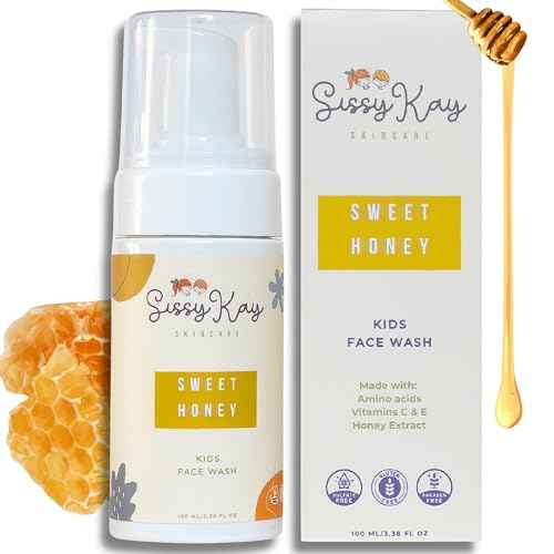 Kids Foaming Face Wash for Boys, Girls - Natural Face Wash For Kids - Gentle Honey Cleanser With Vitamin C & Vitamin E -Tear Free For Sensitive Skin - Honey - 100 ml