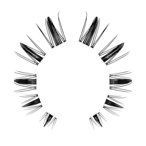 Wispy Lash Clusters Book, Doe-Eye Manga Clusters Fairy Natural Lashes 2 Styles Spiky DIY Individual Extensions Eyelash Kit 340Pcs Bulk Box CC Curl 10-18mm Mixed False Eyelashes