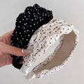 2 Pack Polka Dot Headbands for Women - Wide Braided Hair Bands