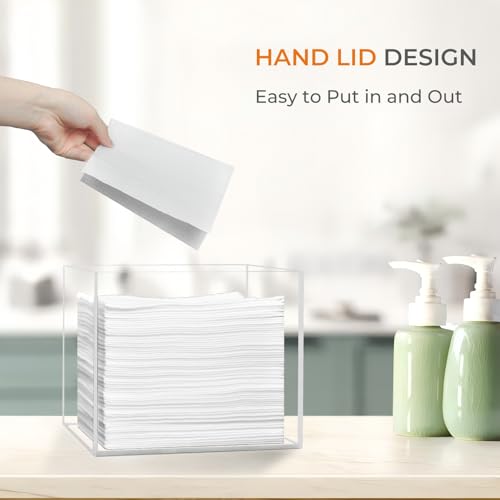 Acrylic Face Towel Holder Dispenser Box with Lid
