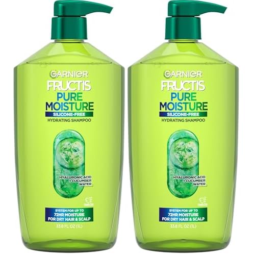 Garnier Fructis Pure Moisture Hydrating Shampoo for Dry Hair and Scalp, 33.8 Fl Oz, 1 Count (Packaging May Vary) (Pack of 2)