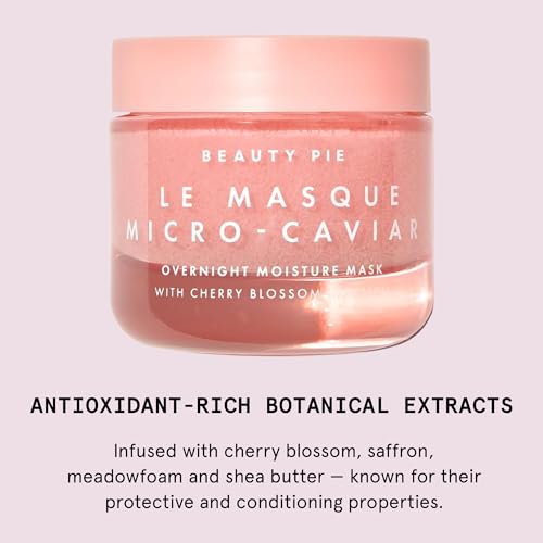 Beauty Pie Le Masque Micro-Caviar Overnight Moisture Mask | Omega-9 Micro-Bubble Oil-in-Serum Treatment & Soothing Cherry Blossom + Saffron Mask for Dry, Dull Skin