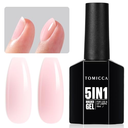 TOMICCA 5-in-1 Milky Pink Builder Gel for Nails - Strengthener & Extension
