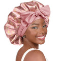 YANIBEST Satin Sleep Bonnet for Women with Flowers - Reduce Frizz & Prevent Hair Damage