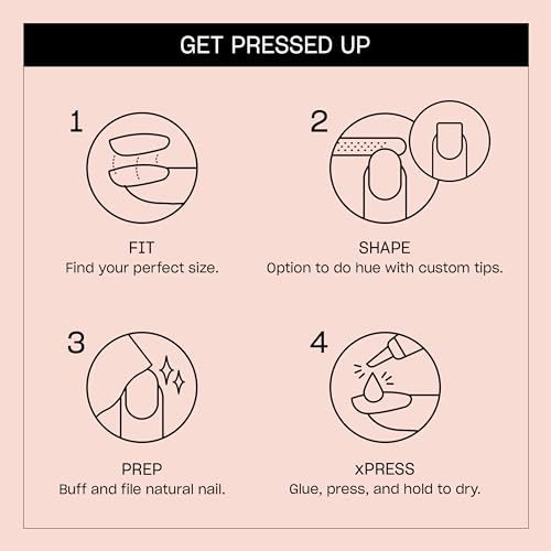 OPI On Point Press-On Nails Neutral | 30 Count with Nail Glue