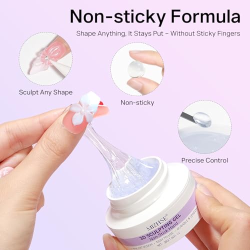 MIZHSE 30g 3D Clear Nail Sculpting Gel - Non-Sticky Molding Gel
