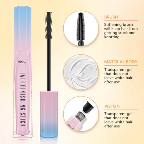 Hair Wax Stick Set with Edge Brush & Rat Tail Comb (5-Pack)