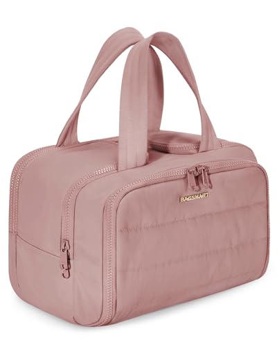 BAGSMART Large Travel Toiletry Bag for Women - Lightweight & Organized, Dark Pink