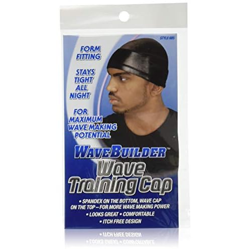 WAVEBUILDER Wave Training Cap, Black, 3-Pack